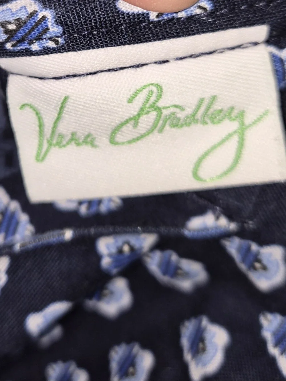 Vera Bradley Nantucket Navy Quilted Cotton Hobo Bag / Zip Top Shoulder Purse